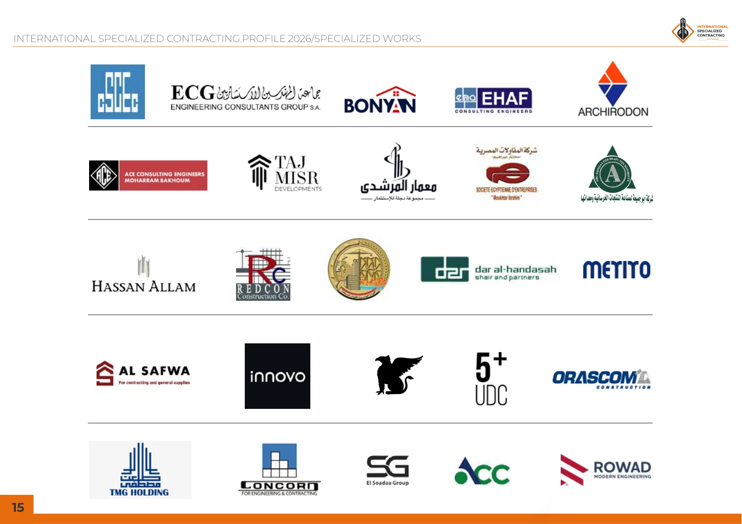 Partner logos from the company profile